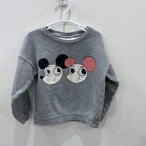 Mini Rodini Mouse Graphic Sweatshirt grey kids pullover Scandinavian Designer